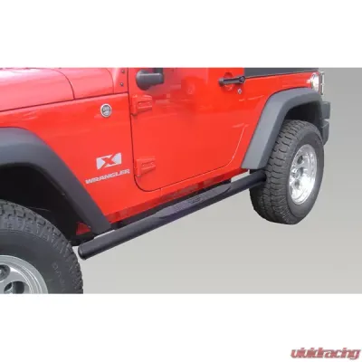 Rugged Ridge Tube Side Step Kit, Oval, 4.25 Inch, Black; 07-18 Wrangler JK, 2 Door Jeep Wrangler 2007-2018 - 11591.07