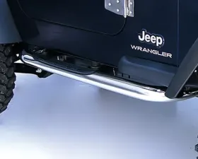 Rugged Ridge Tube Side Step Kit, Round, 3 Inch, Stainless Steel; 97-06 Wrangler TJ Jeep Wrangler 1997-2006