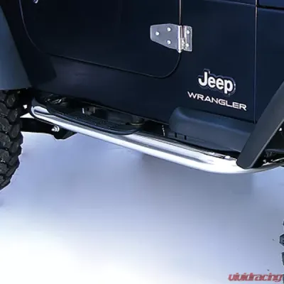 Rugged Ridge Tube Side Step Kit, Round, 3 Inch, Stainless Steel; 97-06 Wrangler TJ Jeep Wrangler 1997-2006 - 11593.04