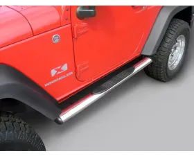 Rugged Ridge Tube Side Step Kit, Oval, 4.25 Inch, Stainless; 07-18 Wrangler, 2 Door Jeep Wrangler 2007-2018