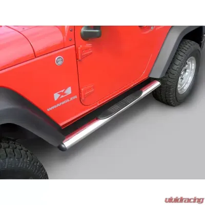 Rugged Ridge Tube Side Step Kit, Oval, 4.25 Inch, Stainless; 07-18 Wrangler, 2 Door Jeep Wrangler 2007-2018 - 11593.07