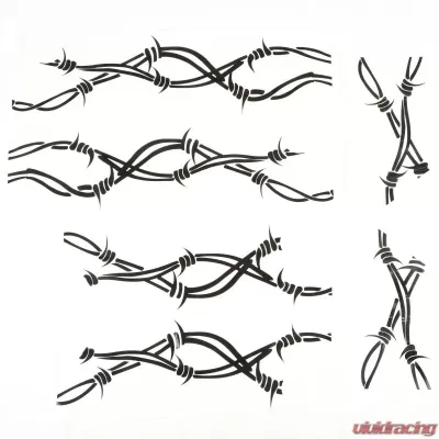 Rugged Ridge Decal Kit, Side Pair, Barbed Wire; Jeep Wrangler JK 2007-2018 - 12300.32