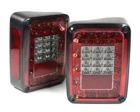 Rugged Ridge Tail Light Kit, LED, Smoke; Jeep Wrangler JK 2007-2018