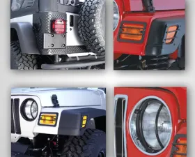 Rugged Ridge Euro Guard Kit, Black, Stainless Steel, 8 Piece; 97-06 Wrangler TJ Jeep Wrangler 1997-2006