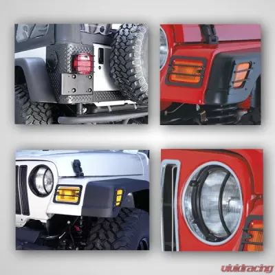 Rugged Ridge Euro Guard Kit, Black, Stainless Steel, 8 Piece; 97-06 Wrangler TJ Jeep Wrangler 1997-2006 - 12495.02