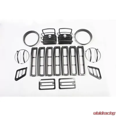 Rugged Ridge Euro Guard Kit, Black, 17 Piece; Jeep Wrangler TJ 1997-2006 - 12495.03