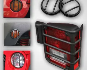 Rugged Ridge Euro Guard Kit, Black, 10 Piece; 07-18 Jeep Wrangler JK/JKU Jeep Wrangler 2007-2018