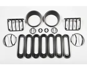 Rugged Ridge Euro Guard Light Kit, Black, 17 Piece; 07-18 Jeep Wrangler JK/JKU Jeep Wrangler 2007-2018