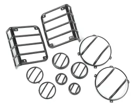 Rugged Ridge Euro Guard Kit, 10 Piece, Textured Black; Jeep Wrangler JK 2007-2018