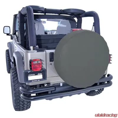 This black diamond tire cover from Rugged Ridge fits 27-29 inch spare tires. - 12801.35