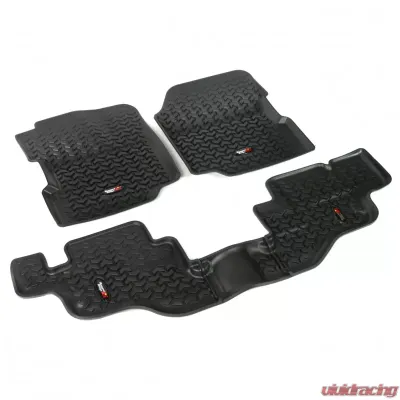 Rugged Ridge All Terrain Floor Liner Kit, Black; 76-95 Jeep CJ/Wrangler YJ Jeep - 12987.09