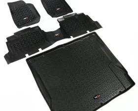 Rugged Ridge All Terrain Floor Liner Set, Black; 07-10 Jeep Wrangler JK, 4 Door Jeep Wrangler 2007-2010