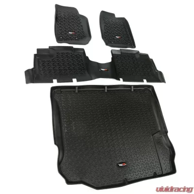 Rugged Ridge All Terrain Floor Liner Set, Black; 11-18 Jeep Wrangler JK, 4 Door Jeep Wrangler 2011-2018 - 12988.04