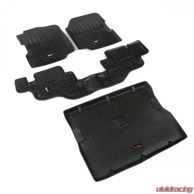 Rugged Ridge All Terrain Floor Liner Set, Black; 76-95 Jeep CJ/Wrangler YJ Jeep - 12988.09