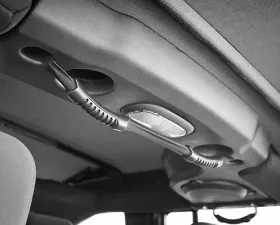 Rugged Ridge Grab Strap, Rear, Dual, Black; 07-18 Jeep Wrangler JKU Jeep Wrangler 2007-2018