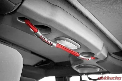 Rugged Ridge Grab Strap, Rear, Dual, Red; 07-18 Jeep Wrangler JKU Jeep Wrangler 2007-2018 - 13305.13
