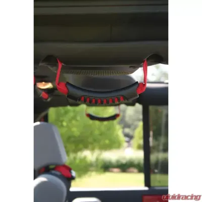 Rugged Ridge Grab Handle Kit, Rear, Red; 07-18 Jeep Wrangler JKU Jeep Wrangler 2007-2018 - 13305.15