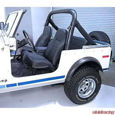Rugged Ridge Seat, High-Back, Front, No-Recline, Black; 76-02 CJ/Wrangler YJ/TJ Jeep - 13401.01