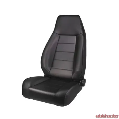 Rugged Ridge Seat, High-Back, Front, Reclinable, Black Denim; 76-02 CJ/Wrangler Jeep - 13402.15