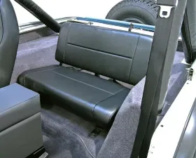 Rugged Ridge Seat, Rear, Fixed, Black; 55-95 Jeep CJ/Wrangler YJ Jeep