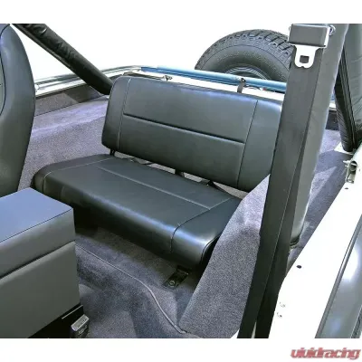 Rugged Ridge Seat, Rear, Fixed, Black; 55-95 Jeep CJ/Wrangler YJ Jeep - 13461.01