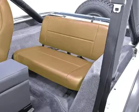 Rugged Ridge Seat, Rear, Fixed, Tan; 55-95 Jeep CJ/Wrangler YJ Jeep