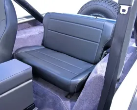 Rugged Ridge Seat, Rear, Fold/Tumble, Black; 76-95 Jeep CJ/Wrangler YJ Jeep