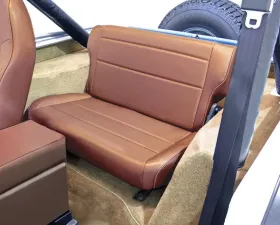 Rugged Ridge Seat, Rear, Fold/Tumble, Tan; 76-95 Jeep CJ/Wrangler YJ Jeep