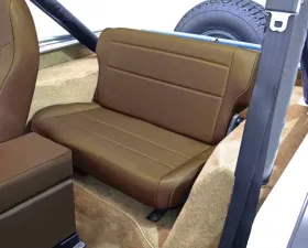 Rugged Ridge Seat, Rear, Fold/Tumble, Nutmeg; 76-95 Jeep CJ/Wrangler YJ Jeep