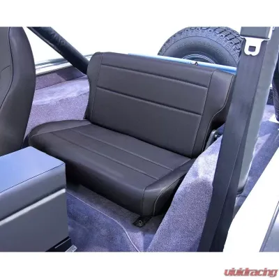 Rugged Ridge Seat, Rear, Fold/Tumble, Black Denim; 76-95 Jeep CJ/Wrangler YJ Jeep - 13462.15