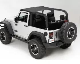 This black mesh summer brief top from Rugged Ridge fits 10-18 Jeep Wrangler JK. Jeep Wrangler 2010-2018
