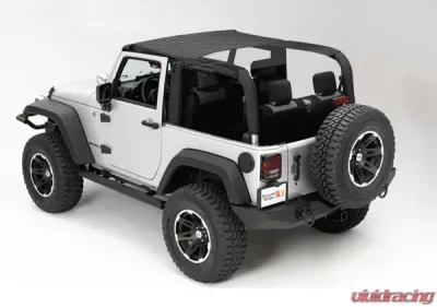 This black mesh summer brief top from Rugged Ridge fits 10-18 Jeep Wrangler JK. Jeep Wrangler 2010-2018 - 13579.12