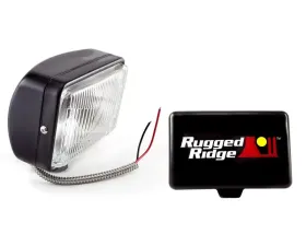 Rugged Ridge Light Kit, Halogen, 5 Inch x 7 Inch, Black, Steel Housing