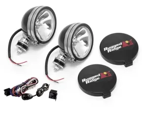 Rugged Ridge Light Kit, Halogen, 6 Inch, Black, Steel Housing, 2 Piece