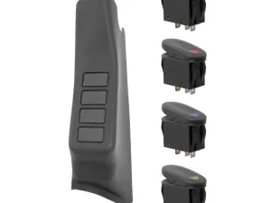 Rugged Ridge Switch Pod Kit, A-Pillar, Black, LHD; 07-10 Jeep Wrangler JK Jeep Wrangler 2007-2013