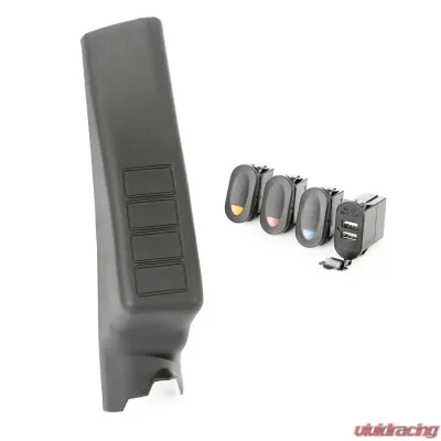 Rugged Ridge Switch Pod Kit, A-Pillar, 3 Switch, Dual USB Connector; 11-18 JK/JKU Jeep Wrangler 2011-2018 - 17235.98