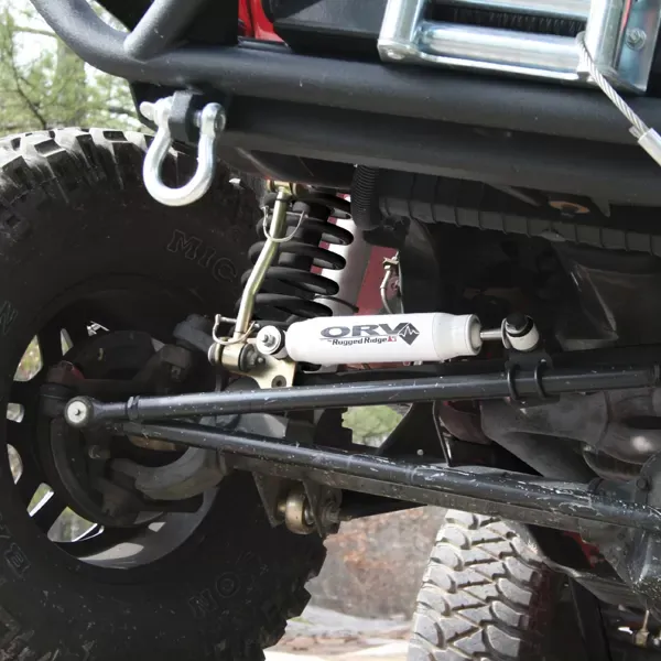 Rugged Ridge Steering Stabilizer; 84-06 Jeep Wrangler/Cherokee XJ/TJ Jeep - 18475.02