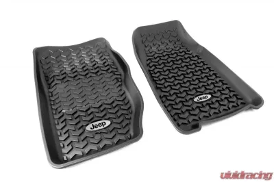 Rugged Ridge All Terrain Floor Liner, Front Pair, Black, Jeep Logo; 84-01 Cherokee Jeep Cherokee 1984-2001 - DMC-12920.25