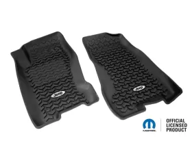 Rugged Ridge All Terrain Floor Liner, Front Pair, Black, Jeep Logo; 99-04 Jeep WJ Jeep Grand Cherokee 1999-2004