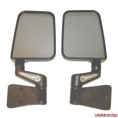 Rugged Ridge Heated Black Door Mirror Kit w/LED Turn Signals Jeep Wrangler YJ | TJ 1987-2002 - 11015.20