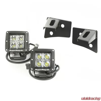 Rugged Ridge Light Kit, Windshield Mounted, Square, Black; 07-18 Wrangler JK Jeep Wrangler 2007-2018 - 11027.10