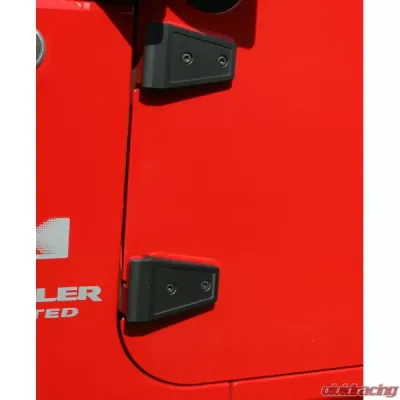 Rugged Ridge Door Hinge Cover Kit, Textured Black; Jeep Wrangler JK 2007-2018 - 11205.10