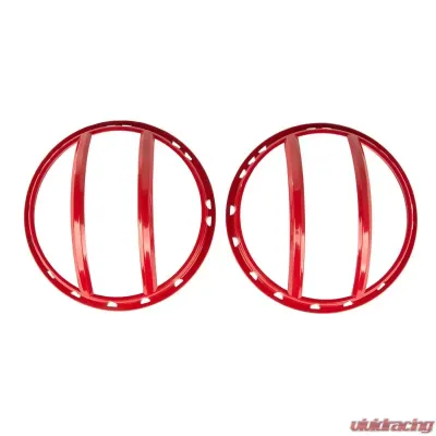 Rugged Ridge Elite Pivotal Headlight Euro Guard Kit, Red; Jeep Wrangler JK 2007-2018 - 11230.17