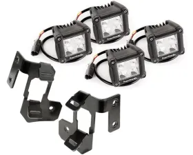 Rugged Ridge Light Kit, A-Pillar Mounted, Dual Beam, Square; 07-18 Wrangler JK Jeep Wrangler 2007-2018