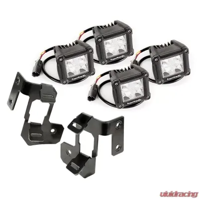 Rugged Ridge Light Kit, A-Pillar Mounted, Dual Beam, Square; 07-18 Wrangler JK Jeep Wrangler 2007-2018 - 11232.18