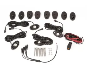 Rugged Ridge Light Kit, Rock Crawler, 4-Piece, White, Harness; 07-18 Wrangler JK