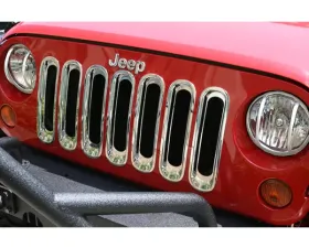 Rugged Ridge Grille Insert Kit, Chrome; Jeep Wrangler JK 2007-2018