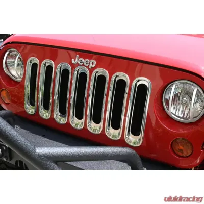 Rugged Ridge Grille Insert Kit, Chrome; Jeep Wrangler JK 2007-2018 - 11306.20