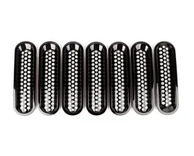 Rugged Ridge Grille Insert Kit, Perforated, Black; 07-18 Jeep Wrangler Jeep Wrangler 2007-2018