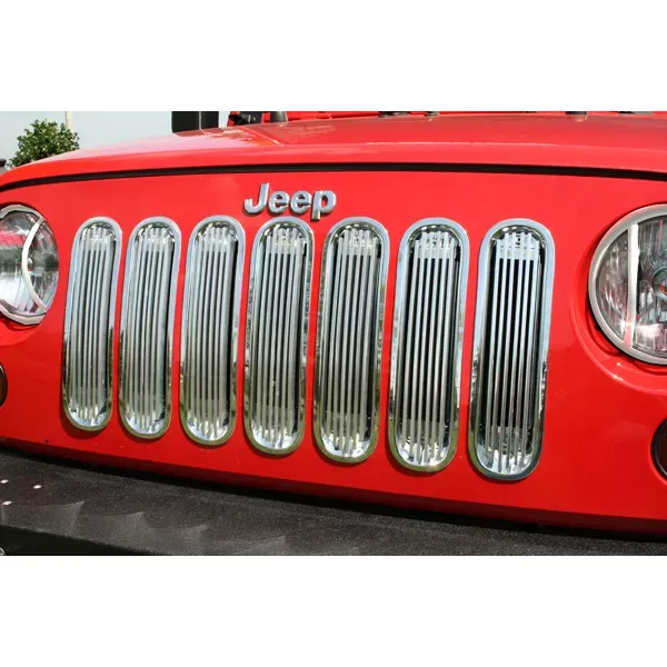 Rugged Ridge Grille Insert, Billet Style, Polished Aluminum; Jeep Wrangler JK 2007-2018 - 11401.20